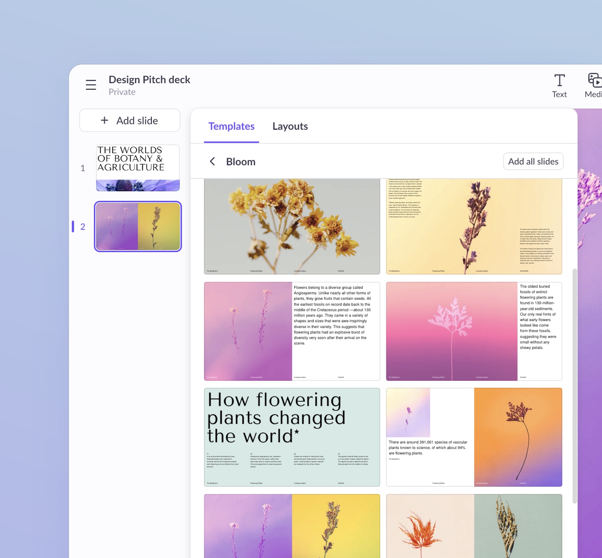 Pitch’s slide picker UI